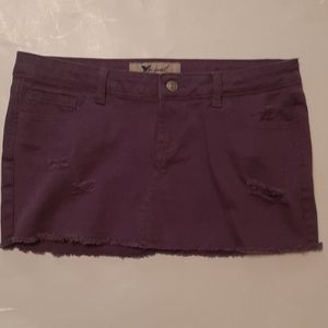 Wet Seal Denim Distressed Skirt Size 11